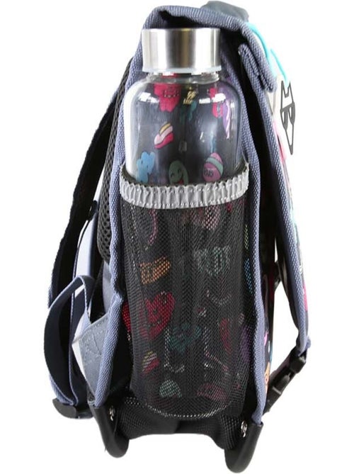 Mochila escolar niño POL FOX STREET ART 38 cm reversible 2 compartimentos gris motivos grafiti - Kiabi