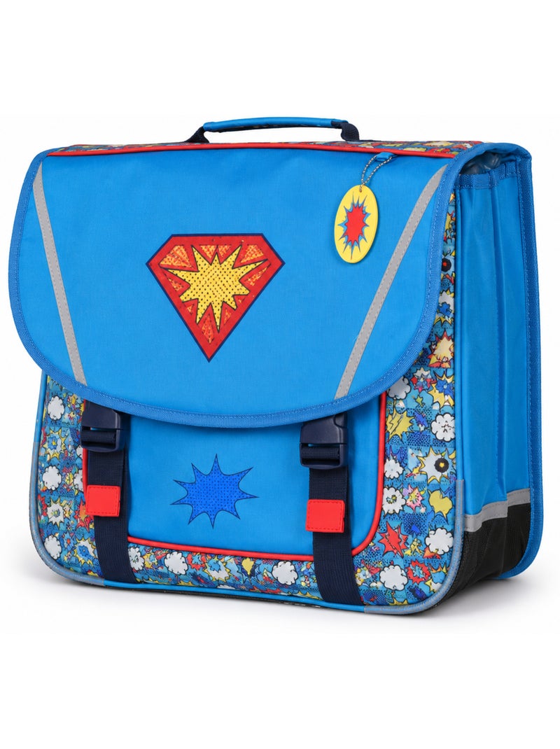 Mochila escolar niño Superman 38 cm azul y roja 2 compartimentos Multicolor - Kiabi