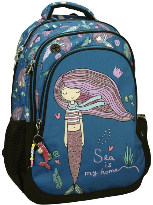 Mochila escolar ovalada 'sea mermaid' 48 x 30 x 28 cm - back me up - Kiabi Mochila escolar ovalada 'sea mermaid' 48 x 30 x 28 cm - back me up - Kiabi