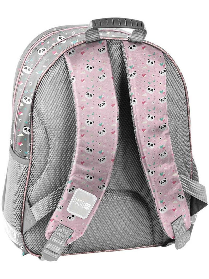Mochila escolar panda love 2 compartimentos impermeable Gris/Multicolor - Kiabi