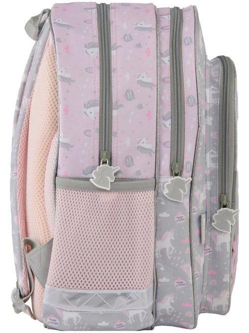 Mochila escolar paso con purpurina y bolsillo transparente con confeti - Kiabi Mochila escolar paso con purpurina y bolsillo transparente con confeti - Kiabi