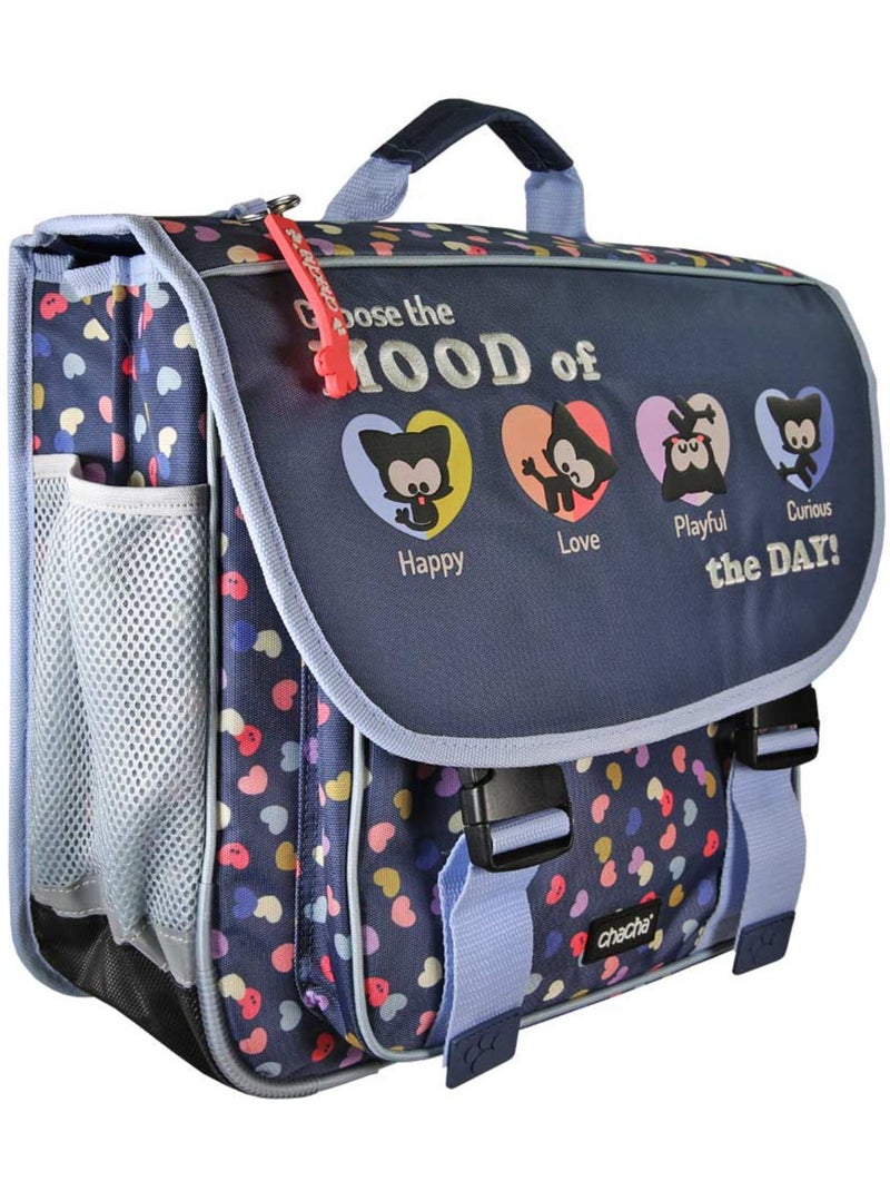 Mochila escolar perro y gato – chacha style 2 compartimentos infantil – 36 cm Multicolor - Kiabi