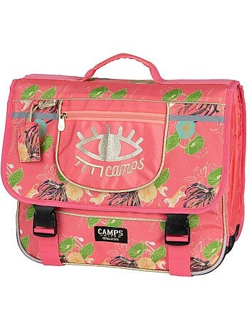 Mochila escolar rectangular camps sintética con motivo floral