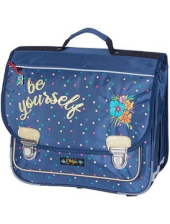 Mochila escolar rectangular cuadrada lunares poliéster ettavee bloom be yourself