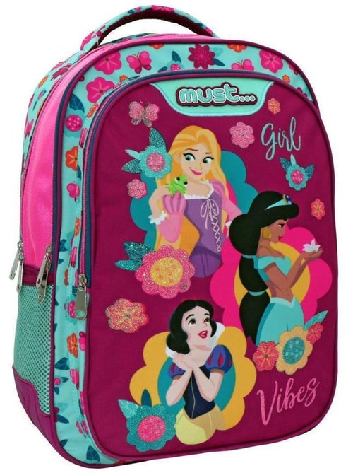 Mochila escolar rectangular disney princess estampado princesa en poliéster purpurina - Kiabi Mochila escolar rectangular disney princess estampado princesa en poliéster purpurina - Kiabi