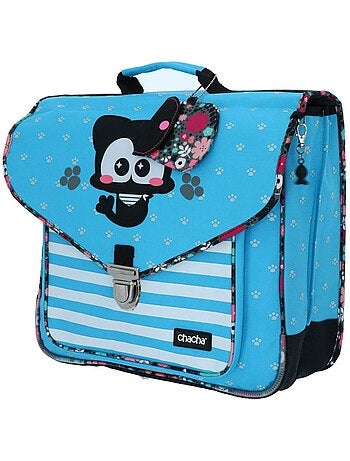 Mochila escolar rectangular infantil 36 cm 'chacha' – motivo gato 2 compartimentos