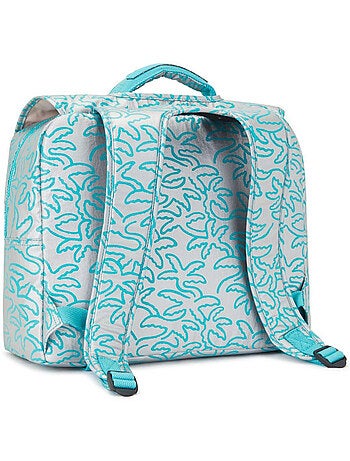 Mochila escolar rectangular infantil kipling iniko metallic palm 40 cm - calidad premium