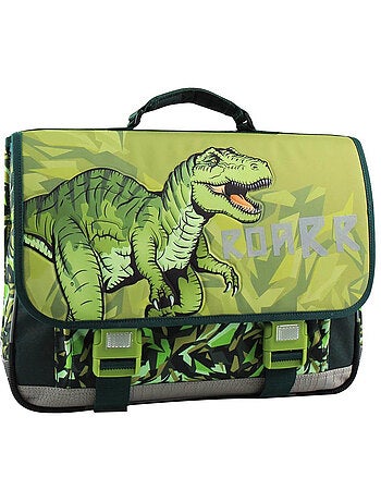 Mochila escolar rectangular kid'z bag de poliéster con t-rex estampado