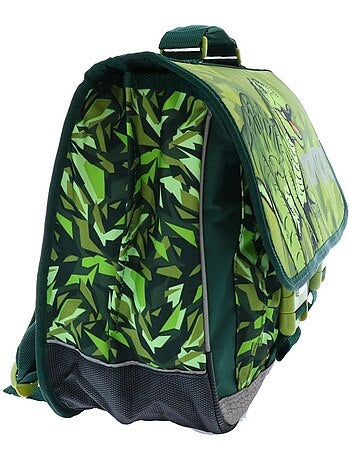 Mochila escolar rectangular kid'z bag de poliéster con t-rex estampado