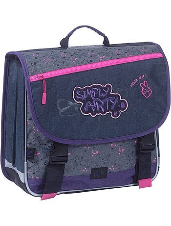 Mochila escolar rectangular kip textil estructurado estampado 2 compartimentos