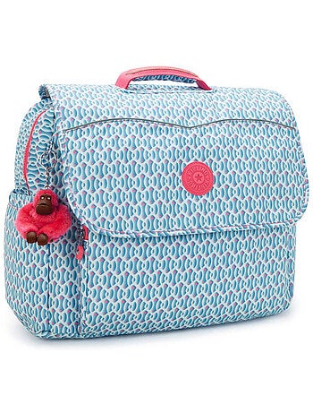 Mochila escolar rectangular kipling codie de poliéster reciclado con estampado geométrico
