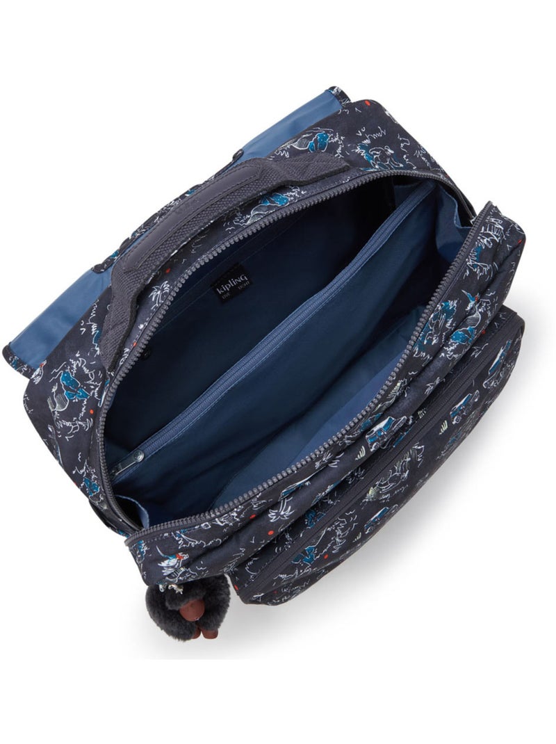 Mochila escolar rectangular kipling codie de poliéster reciclado estampado Negro Azul - Kiabi