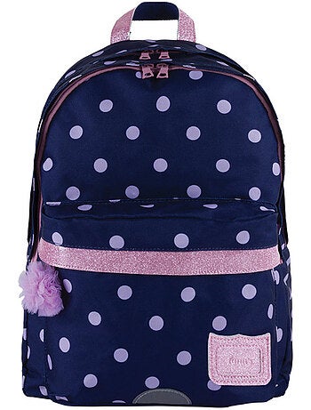 Mochila escolar rectangular romy l 2 compartimentos 41x31x17 cm de lunares tann's