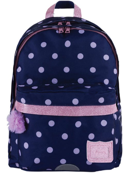 Mochila escolar rectangular romy l 2 compartimentos 41x31x17 cm de lunares tann's - Kiabi Mochila escolar rectangular romy l 2 compartimentos 41x31x17 cm de lunares tann's - Kiabi
