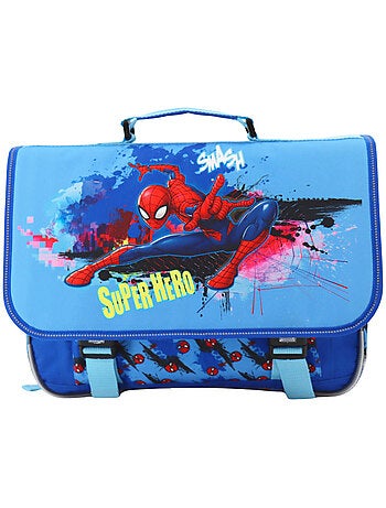 Mochila escolar rectangular spider-man de poliéster con estampado de acción