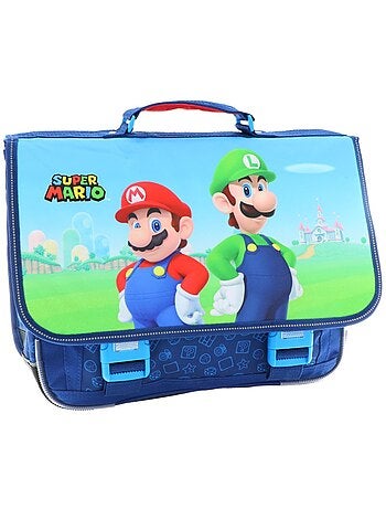 Mochila escolar rectangular super mario de tejido sintético estampado