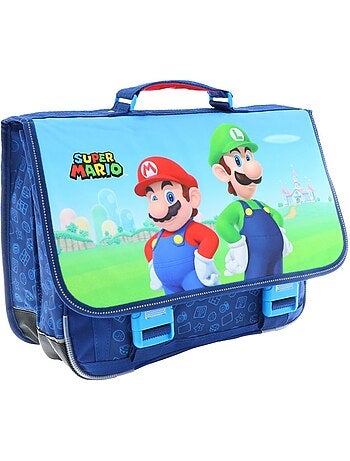 Mochila escolar rectangular super mario de tejido sintético estampado