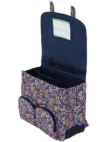 Mochila escolar rectangular tann's elena 41 cm estampado wax flúor rosa 2 compartimentos