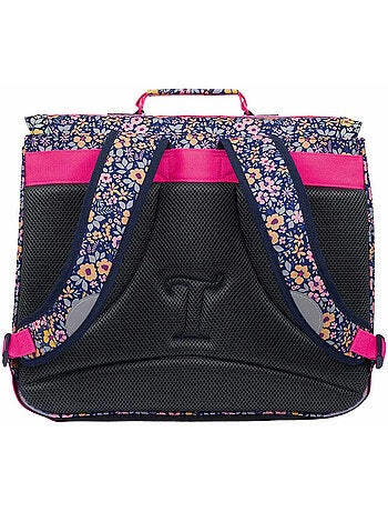 Mochila escolar rectangular tann's elena 41 cm estampado wax flúor rosa 2 compartimentos