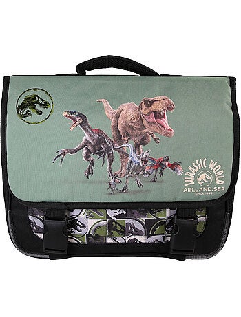 Mochila escolar reversible niño Jurassic World 38 cm verde 2 compartimentos