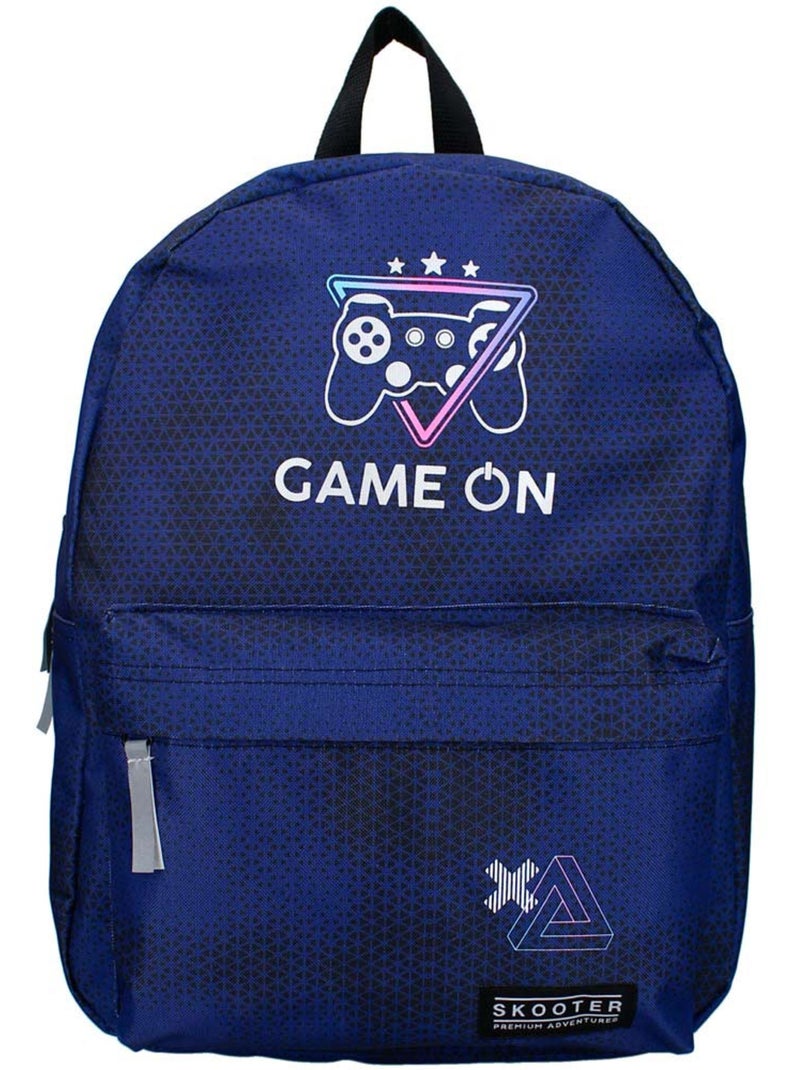 Mochila escolar skooter game on - forma estructurada - 39 cm Azul marino - Kiabi