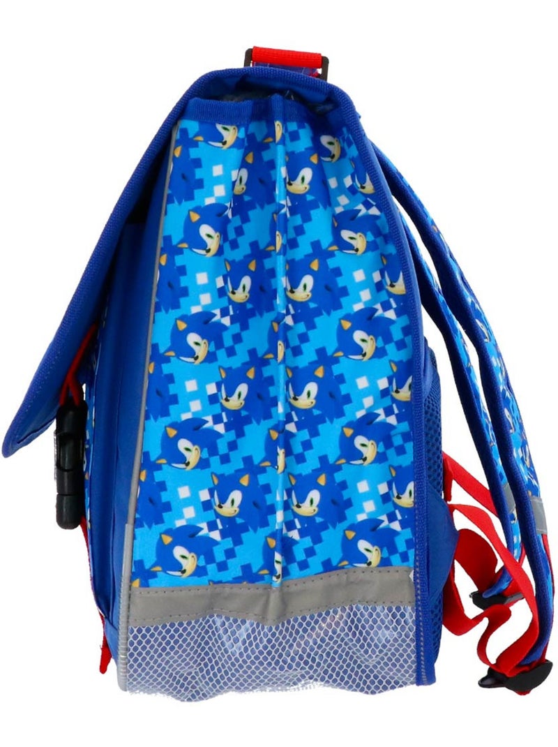Mochila escolar sonic flash 41 cm poliéster resistente bandas reflectantes Azul - Kiabi