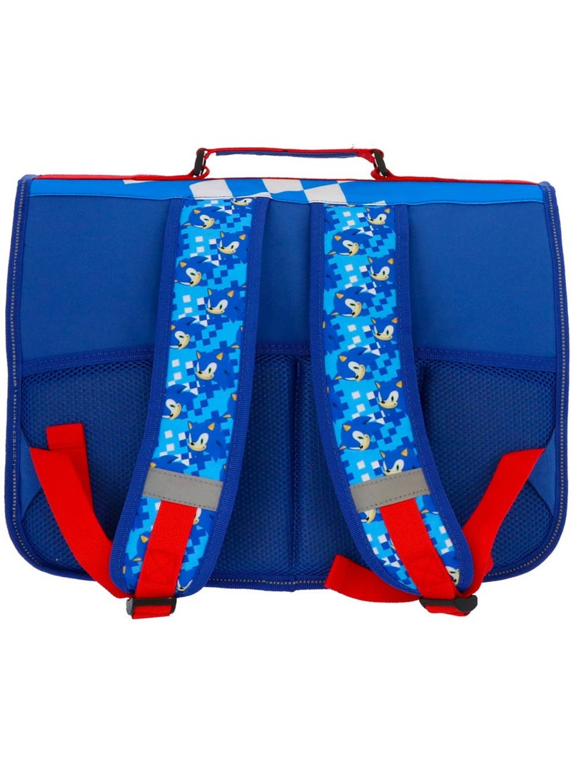 Mochila escolar sonic flash 41 cm poliéster resistente bandas reflectantes Azul - Kiabi