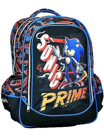 Mochila escolar sonic prime estampada 2 compartimentos
