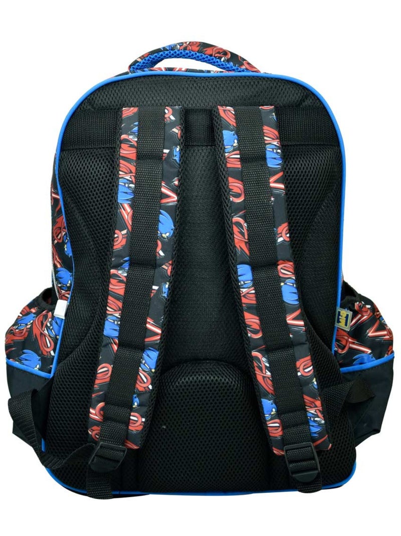 Mochila escolar sonic prime estampada 2 compartimentos Azul Rojo Blanco - Kiabi