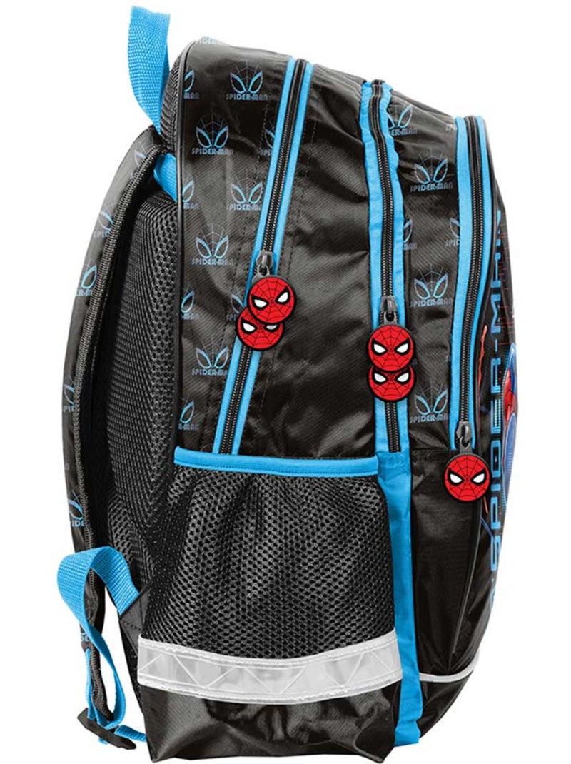 Mochila escolar spider-man con acabado sintético brillante paso Negro Azul Blanco - Kiabi