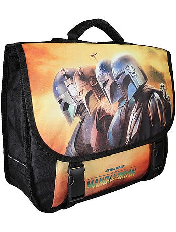 Mochila escolar Star Wars 38 cm niño negra y naranja 2 compartimentos