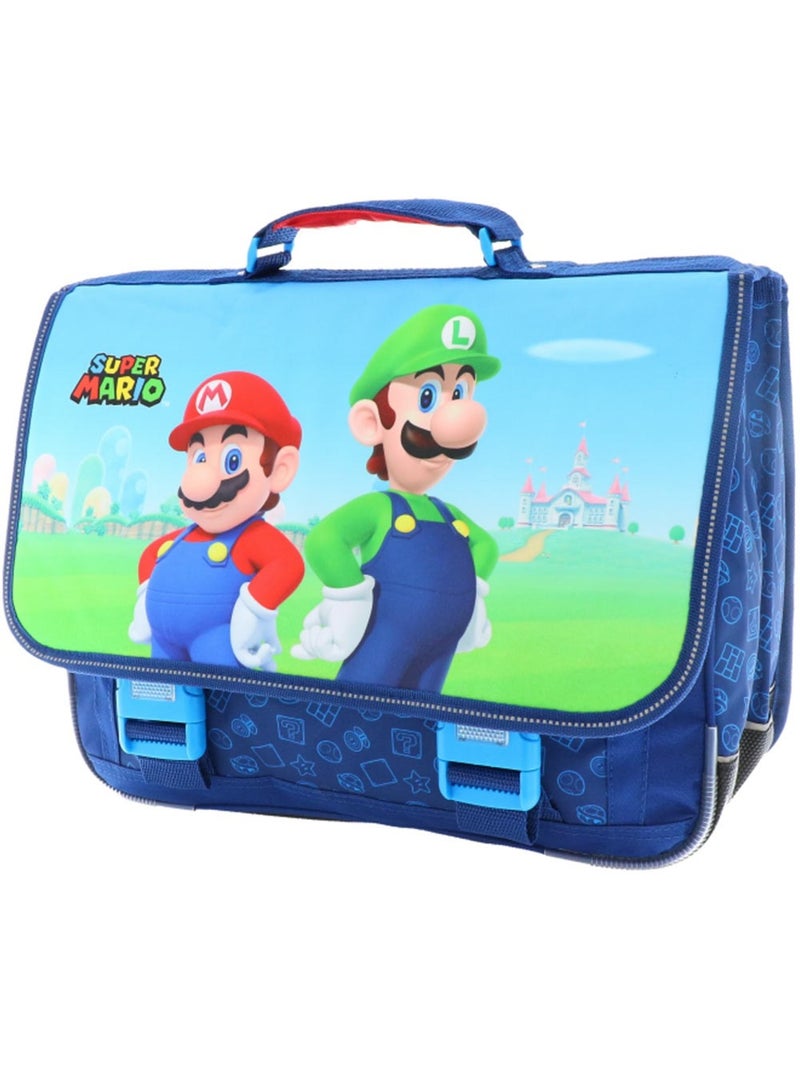 Mochila escolar super mario de tejido sintético estampado Azul - Kiabi