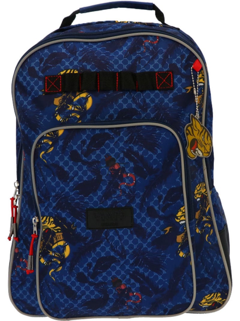 Mochila estampada de tigre camps united de tejido resistente 42 cm Azul marino - Kiabi