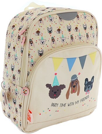 Mochila estampado cachorro en tejido sintético con ribete con purpurina kid'abord