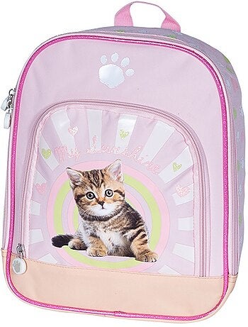 Mochila estampado cachorro en tejido sintético con ribete con purpurina kid'abord