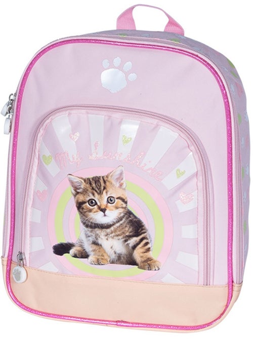 Mochila estampado cachorro en tejido sintético con ribete con purpurina kid'abord - Kiabi