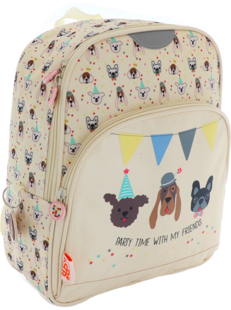Mochila estampado chiot en tejido synthétique con piping paillyé kid'abord Rosa claro - Kiabi