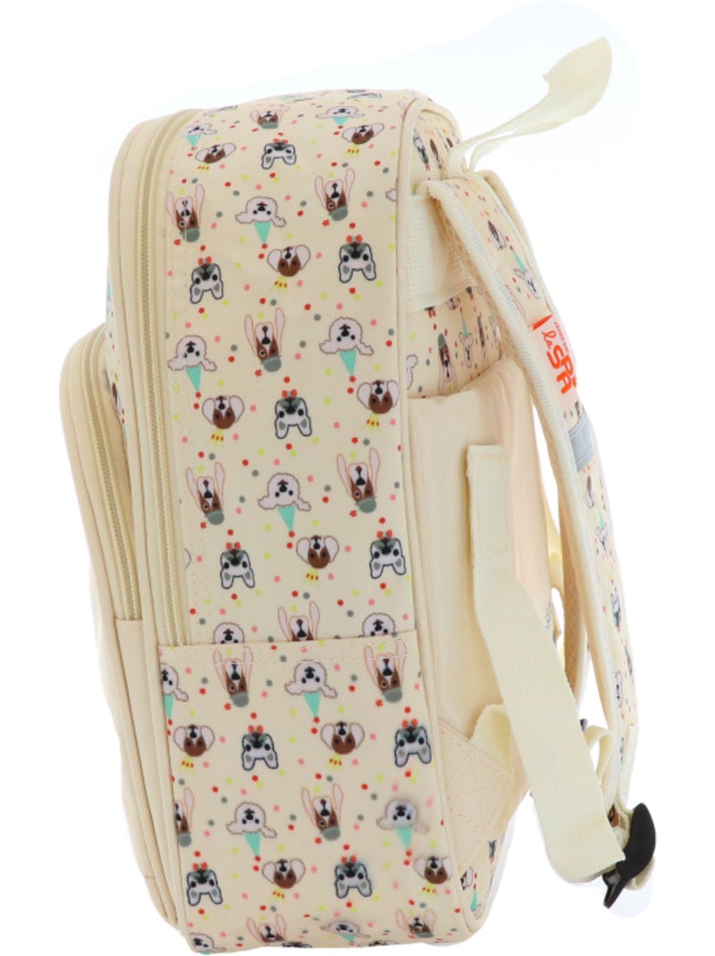 Mochila estampado chiot en tejido synthétique con piping paillyé kid'abord Rosa claro - Kiabi