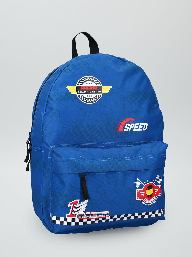 Mochila estilo 'carrera de coches' azul - Kiabi
