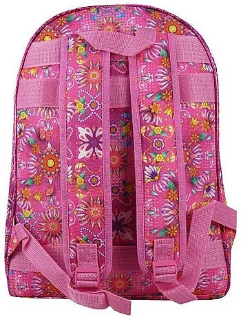 Mochila flexible motivo floral rosa 40 cm con cremallera