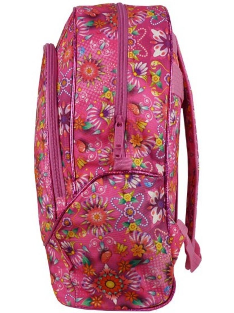 Mochila flexible motivo floral rosa 40 cm con cremallera Rosa fluo - Kiabi