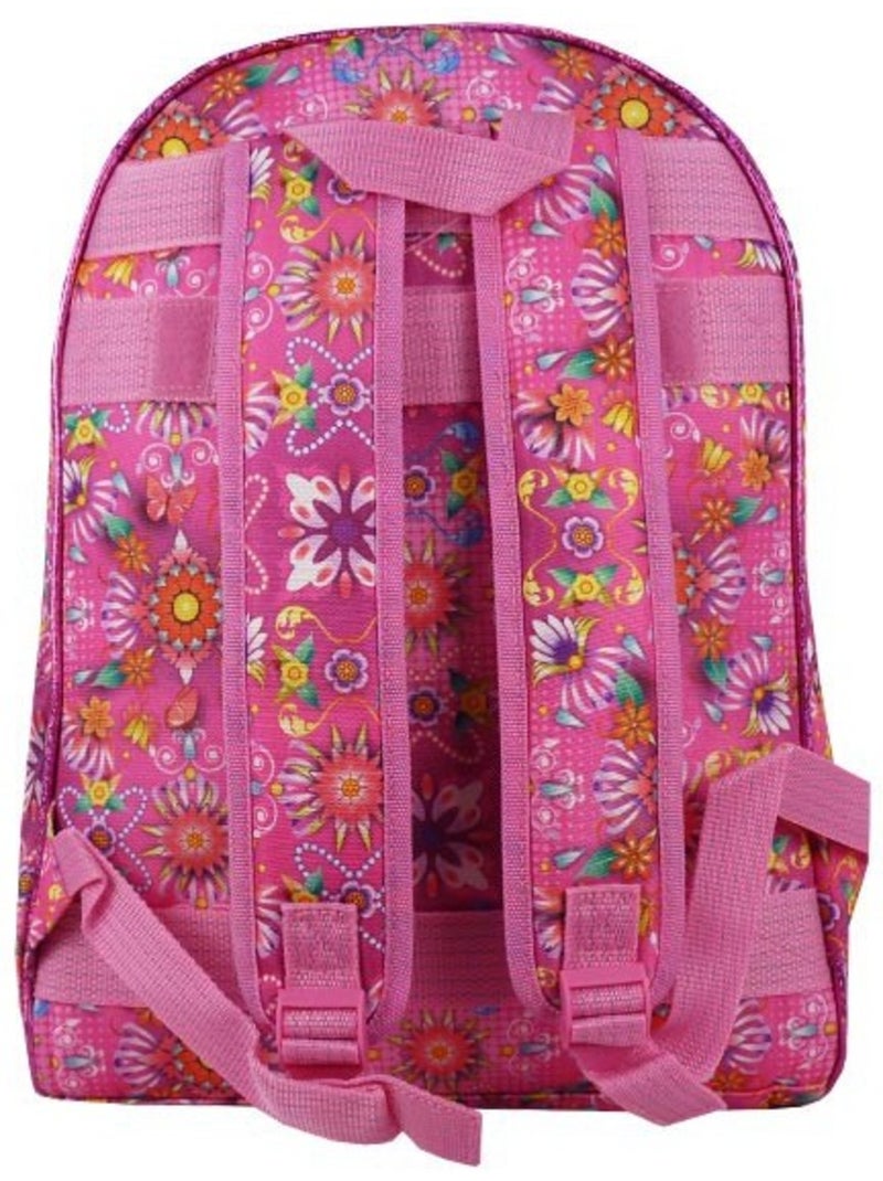 Mochila flexible motivo floral rosa 40 cm con cremallera Rosa fluo - Kiabi