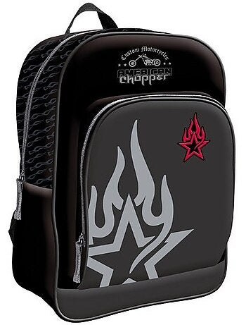 Mochila gráfica 37 cm american chopper negra con cremallera