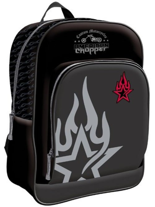 Mochila gráfica 37 cm american chopper negra con cremallera - Kiabi Mochila gráfica 37 cm american chopper negra con cremallera - Kiabi