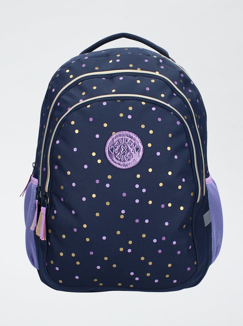 Mochila grande de lunares azul - Kiabi