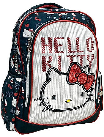 Mochila hello kitty con lazo de lentejuelas y 2 compartimentos