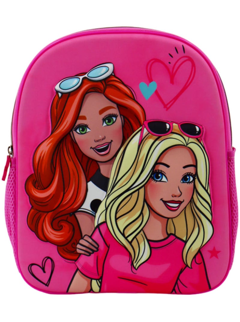 Mochila infantil 3d barbie con personajes y corazones 32 cm Rosa - Kiabi