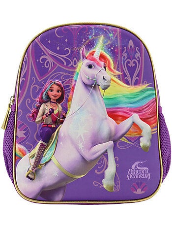 Mochila infantil 3d unicornio academia unicornio
