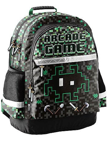 Mochila infantil arcade game pixel alien 2 compartimentos 41 cm