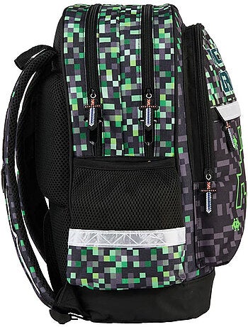 Mochila infantil arcade game pixel alien 2 compartimentos 41 cm